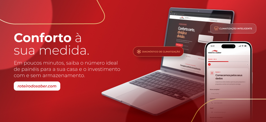 Simulador de climatização para escolher a solução de ar condicionado ideal para a casa.